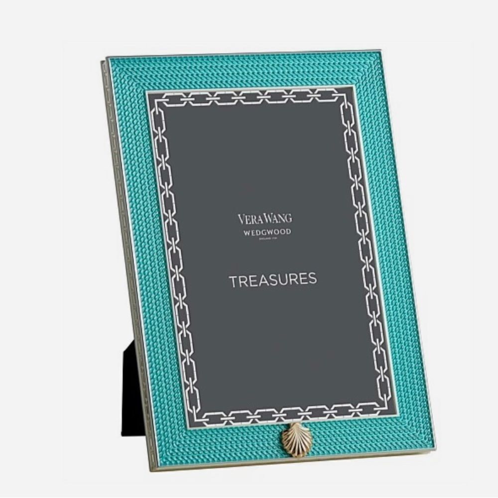 Vera Wang Wedgwood With Love Frame Aqua 4X6 In Original Box
